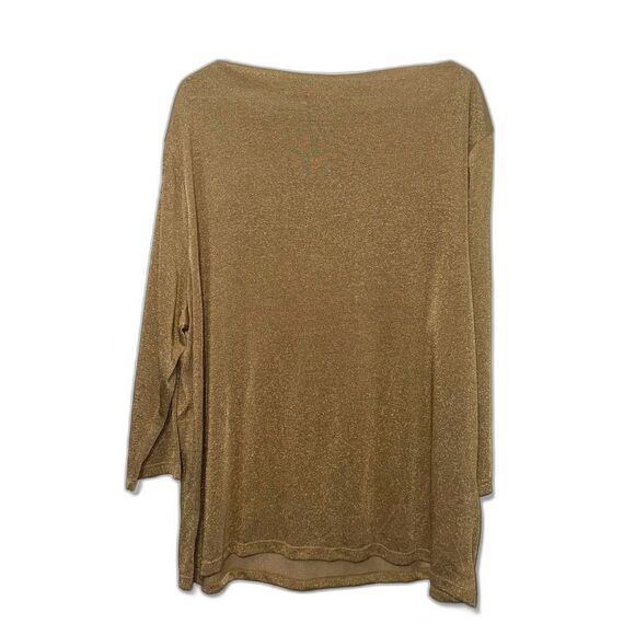 Lauren Ralph Lauren Boatneck Blouse - Gold 3X - Picture 2 of 6